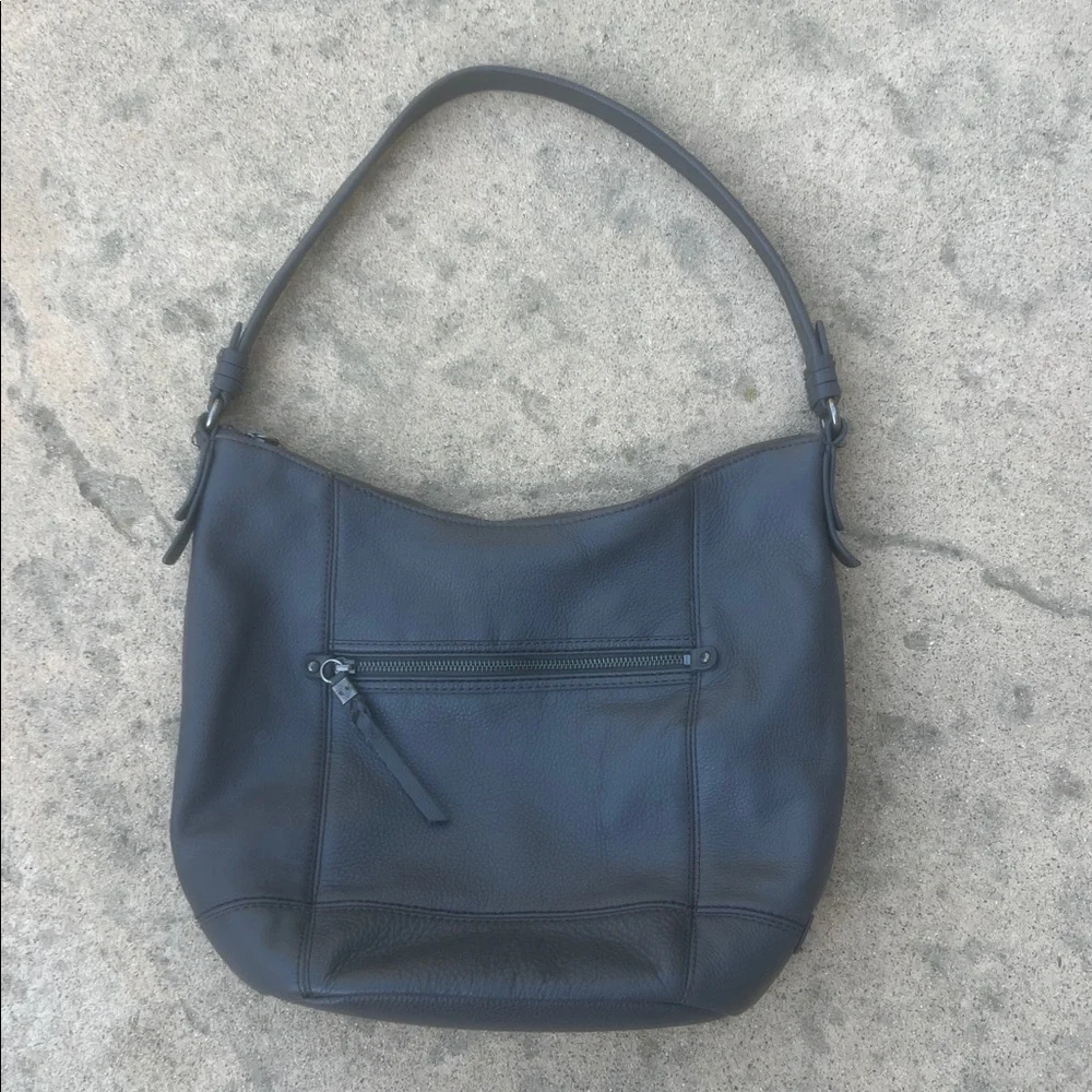 The Sak Grey Leather Shoulder Purse
